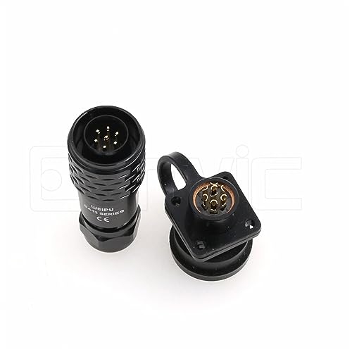 SA12 7Pin Weipu Connector Aviation Push-Pull Solder Cable Connector Plug Panel Mount Socket Female Rear-nut Mount for LED Light Equipment Electrical - size: 7Pin 5A