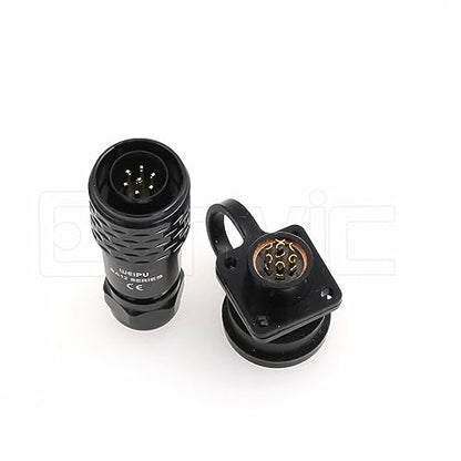 SA12 7Pin Weipu Connector Aviation Push-Pull Solder Cable Connector Plug Panel Mount Socket Female Rear-nut Mount for LED Light Equipment Electrical - size: 7Pin 5A