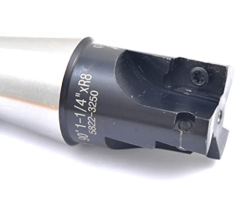 HHIP 5822-3250 90 Degree R8 Indexable End/Face Mill, 1-1/4" - size: 1-1/4 in, style: R8