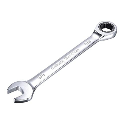 uxcell 5/8 Inch Ratcheting Combination Wrench SAE 72 Teeth 12 Point Ratchet Box Ended Spanner Tools, Cr-V - size: 5/8"