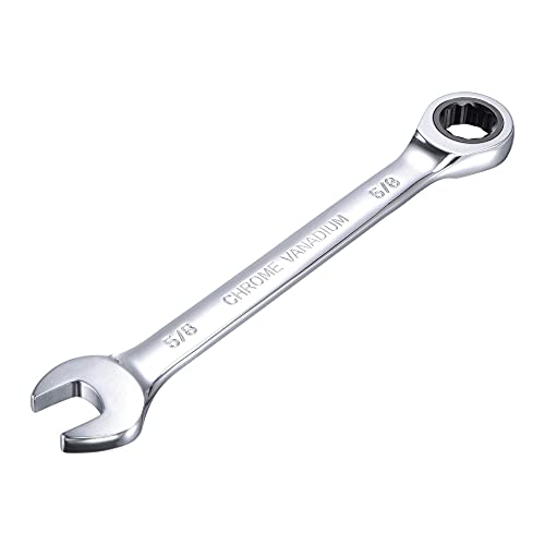 uxcell 5/8 Inch Ratcheting Combination Wrench SAE 72 Teeth 12 Point Ratchet Box Ended Spanner Tools, Cr-V - size: 5/8"