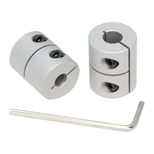 2PCS Shaft Coupling 6.35mm to 8mm Aluminum Alloy Joint 25mm Length 20mm Diameter Stepper Motor Connector Rigid Coupler for 3D Printer CNC Machine DIY Model (6.35x8mm, D20 L25) - size: 6.35x8mm