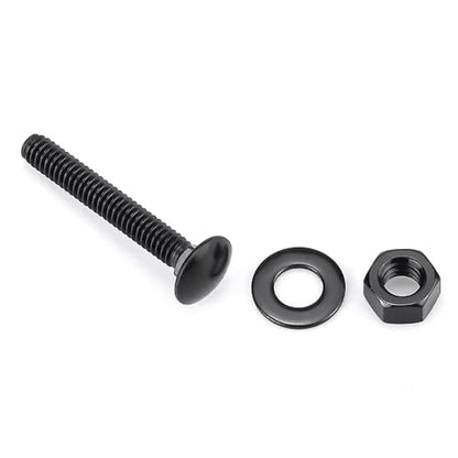 16 Sets 5/16-18 x 2-1/2" Black Carriage Bolts Screws and Hex Nuts & Flat Washers, 304 Stainless Steel 18-8, Round Head Square Neck, Full Thread Coverage - size: 5/16-18 x 2-1/2"