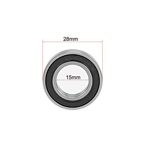 uxcell 6902-2RS Deep Groove Ball Bearings 15mm x 28mm x 7mm Double Sealed Chrome Steel Z2 ABEC1 10pcs - size: 15mm x 28mm x 7mm