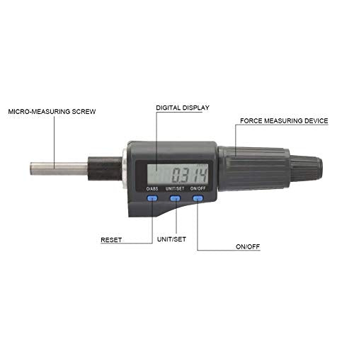KIMISS 0.001mm Digital Micrometer Head 0-25mm Electronic Micrometer Head Support Unit Convert 0.001mm Digital Micrometer, KIMISS9go18ubve3