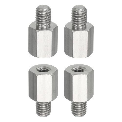 PATIKIL Standoff Screws, 4pcs M8x10mm Male to M6x15mm Female 304 Stainless Steel Thread Reducing Hex Standoff Spacer Screw Nuts Thread Adapters Reducer for PCB Motherboard - size: M8x10mm Male to M6x15mm Female