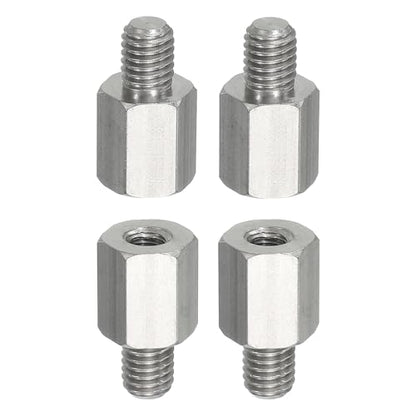 PATIKIL Standoff Screws, 4pcs M8x10mm Male to M6x15mm Female 304 Stainless Steel Thread Reducing Hex Standoff Spacer Screw Nuts Thread Adapters Reducer for PCB Motherboard - size: M8x10mm Male to M6x15mm Female