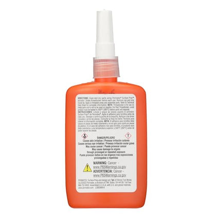 Permatex 25240 High Strength Removable Threadlocker Orange Liquid, 36 ml - size: 36 ml, style: Liquid - High Strength