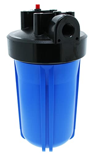 10-Inch Neo-Pure Water Filter Housing with Blue Sump and Black Cap, 3/4-Inch NPT Inlet/Outlet, Standard Cap with Pressure Relief, Fits 10" x 4.5" Cartridges - size: 3/4 Inch NPT, style: Pressure Relief