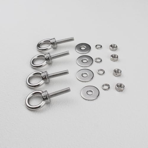 M6 Stainless Steel Lifting Eye Bolt with Nuts 4 Pack (M8 M10 x 1 2 4 inch Available), Metric M6 x 25mm (1/4" x 1 in) Ring Shoulder Eye Bolt for Swing, Threaded Eyebolt kit for Tie Down Outdoor - size: M6x25mm (1/4"x1")