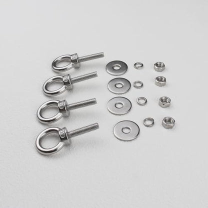 M6 Stainless Steel Lifting Eye Bolt with Nuts 4 Pack (M8 M10 x 1 2 4 inch Available), Metric M6 x 25mm (1/4" x 1 in) Ring Shoulder Eye Bolt for Swing, Threaded Eyebolt kit for Tie Down Outdoor - size: M6x25mm (1/4"x1")