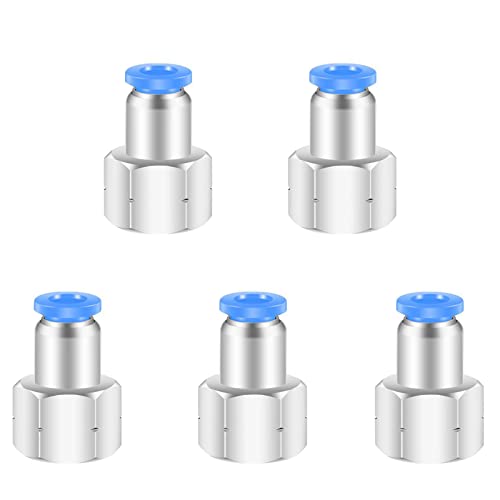 1/4 Female Npt Push to Connect Fittings,CEKER 4MM x 1/4" NPT Female Thread Air Fittings 4MM Quick Connect Air Lines Fittings Pneumatic Tubing Fitting Push in Connector 5Packs - size: 4MM X 1/4" FNPT