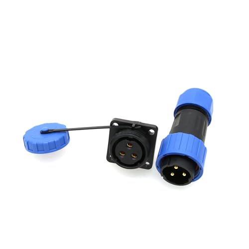 TY20 3 Pin 25A Panel Mount Cable Connector, Male Female Plug Socket, Watertight Screw-Wiring Quick-Disconnect for Power Outdoor Device - color: Screw Mount, size: 3 Pin 25A