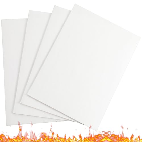 4 Piece High Temperature Gasket Paper Material 7"x10"x1/8" Thick Ceramic Fiber Gasket Paper High Temperature Fireproof Insulation Sheet for Wood Stove Pellet Stove Boiler Kiln Furnace Forge DIY Cut