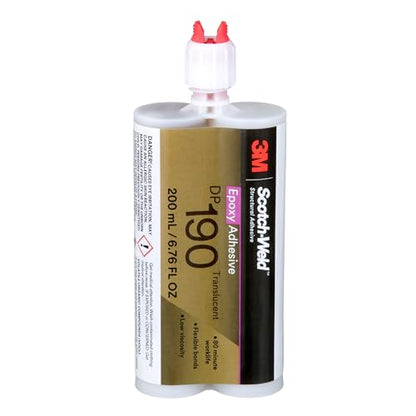 3M Scotch-Weld Epoxy Adhesive DP190, Translucent, 200 mL Duo-Pak, 1 Each, Provides Tough, Strong Bonds Through High Shear and Peel Strength