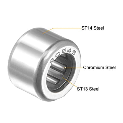 uxcell SCE45 Needle Roller Bearings, Drawn Cup Open End, 1/4-inch Bore 7/16-inch OD 5/16-inch Width 2500N Static Load 2090N Dynamic Load 5pcs - size: 1/4x7/16x5/16"
