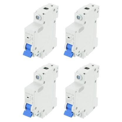 MECCANIXITY 4Pcs Miniature Circuit Breaker 1P 63A AC 110V DZ47-63 DIN Rail Mount Disconnect Switch Circuit Breaker Protection Thermal Magnetic Trip for Short Circuit Protection, Overload Blue - style: 63A