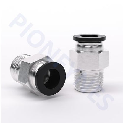 10PCS Push to Connect Fittings 5/16 Inch Tube OD x 1/4 Inch NPT Thread Pneumatic Male Straight Connector Air Fittings - size: 5/16"OD x 1/4"NPT 10PCS