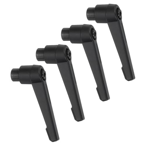 uxcell 4Pcs M6 Adjustable Knobs Handle Female Thread Push Button Ratchet Quick Release Locking Rotating Bolt for Lathe Machinery, Black - size: M6