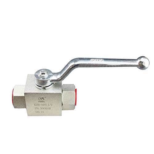 Taixin Hydraulic High Pressure Ball Valve 1/2'' NPT 5800PSI Hydraulic Valve Shut-Off KHB Hydraulic Ball Valve - size: 1/2 NPT, style: KHB