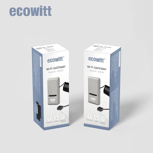 ECOWITT Wi-Fi Gateway Weather Station, with Built-in Temperature, Humidity, and Barometric Sensors, IOT Ready, Supports Ecowitt Sensors Developed, USB Power, 915 MHz - style: GW1200BU