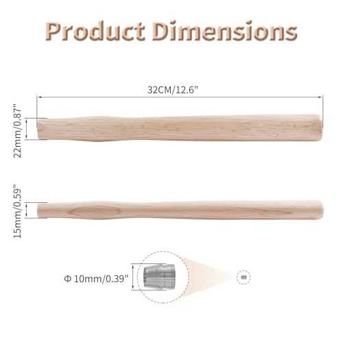 Premium Oak Hammer Handle Replacement 32cm Long, 22×15mm
