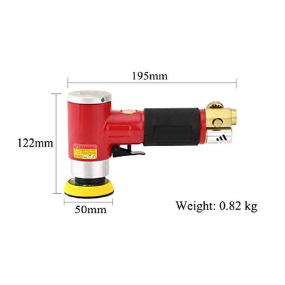 2 3-inch Mini Orbital Sander da sander Air Dual Action Sander Air Polisher Super Smooth and Swirl Freely for Auto Body Work (RED) - color: Red
