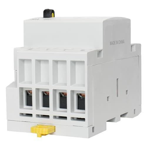 BAOMAIN 24V 4-Pole 50A Manual/Auto AC Contactor,2NO2NC,DIN Rail Mount