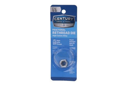 Century Drill & Tool 92901 Fractional Right Hand Rethreading Die, 5/16-18 - size: 5/16-18 NC