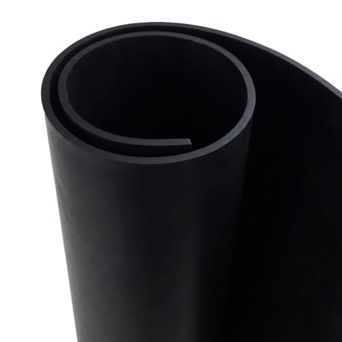 Nitrile Commercial Grade Rubber Sheet, Black, 60A, 0.187" x 36" x 36" - size: 36 x 36 x 0.187 in.