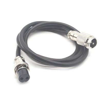 3.28 ft GX20 2 Pin Male to Female Cable, GX20 2Pins Female to Male Head Aviation Cordset Electrical Connector Panel Mount Circular Metal Adapter Cordset for Ships 10A 250V 15AWG (1meter) - size: GX20 2Pin