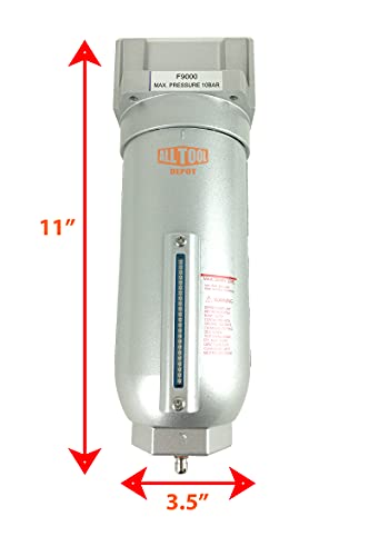 3/4" NPT SUPER DUTY Industrial Grade Particulate Filter/Water Trap For Air Compressor Compressed Air Lines, 5u With Metal Bowl (MANUAL DRAIN) - color: 155 Cfm, 225 Psi (Manual Drain), size: 3/4" NPT