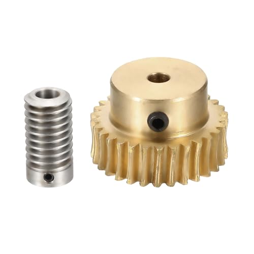 uxcell Worm Gear Set 30T 1:30 Reduction Rate1045 Steel Rod 8mm Bore - size: Gear-4mm, Rod-8mm Bore, style: 0.8M-30T