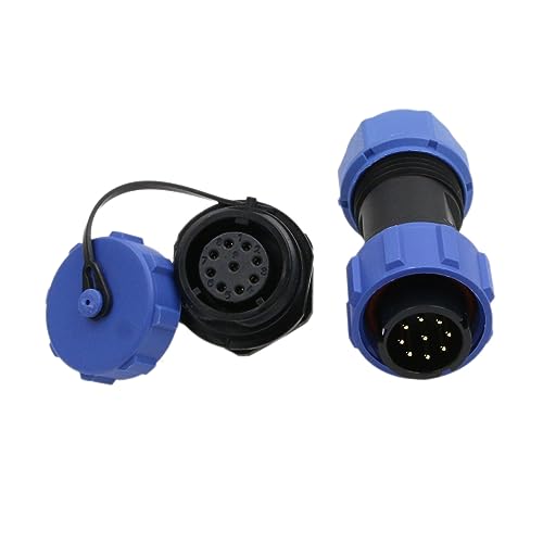 SP17 9 Pin Connector Watertight Dustproof Cap Plug Socket Aviation Circular Industrial Power 18 AWG Wire 5A - size: 9 pin 5A