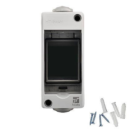 2 Way Circuit Breaker Box, IP65 Waterproof, for Indoor and Outdoor - style: 2 WAY-2.1*4.7*3.5Inch