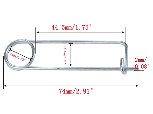 8PCS Steel Brooch Shape Cotter Safety Pins, Spring Pin Quick Lock Brooch Locking Fastener for Farm Lawn Garden Hitch -6Sizes (Size: 2*45*16mm 8PCS/Set) - size: Size: 2*45*16mm 8PCS/Set