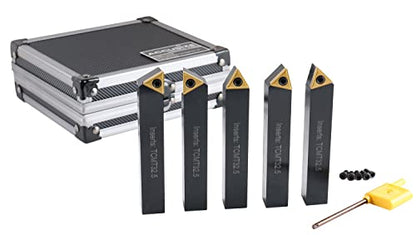 Accusize Industrial Tools 5/8'' 5 Pc Indexable Turning Tool Set, 2380-5102 - size: 5/8"