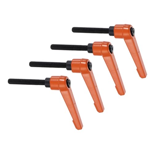 uxcell Clamping Lever Handles for Lathe, M6x40mm Male Thread Orange 4Pcs - size: M6x40mm