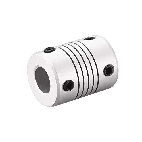 uxcell 8mm to 9mm Aluminum Alloy Shaft Coupling Flexible Coupler Motor Connector Joint L25xD19 Silver,2pcs