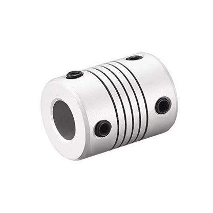 uxcell 8mm to 9mm Aluminum Alloy Shaft Coupling Flexible Coupler Motor Connector Joint L25xD19 Silver,2pcs
