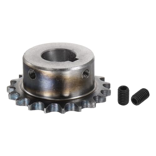 uxcell ISO/DIN 06B-1 Roller Chain Sprocket B Type 20mm Bore, 3/8" Pitch, A3-Steel Single Strand Roller Sprocket Hardened 19 Tooth