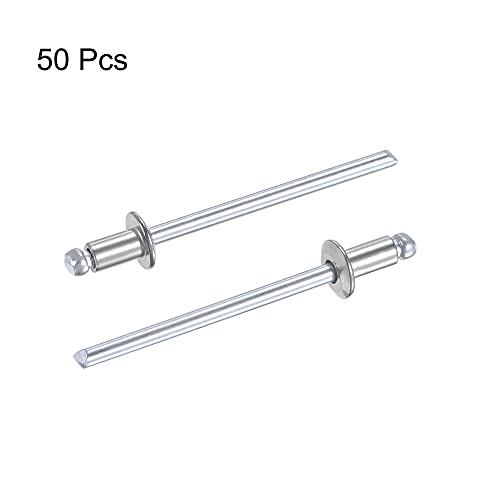 uxcell Blind Rivets 304 Stainless Steel 3.2mm Diameter 6mm Grip Length Silver 50pcs - size: 3.2mm x 6mm
