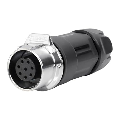 CNLINKO LP-12 8 Pin Connector IP68 Waterproof Circular Electrical Plug for Outdoor Equipment Solar Industrial Machinery DC 12V M12 2-8 Pin Male Plug and Female Plug (8-Pin) - size: 8-Pin, style: Metal-reinforced Kit
