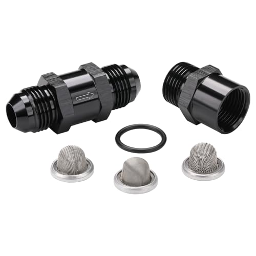 8AN Inline Fuel & Oil Feed Filter Set with 30 80 150 Micron Elements Aluminum Black - size: 8AN
