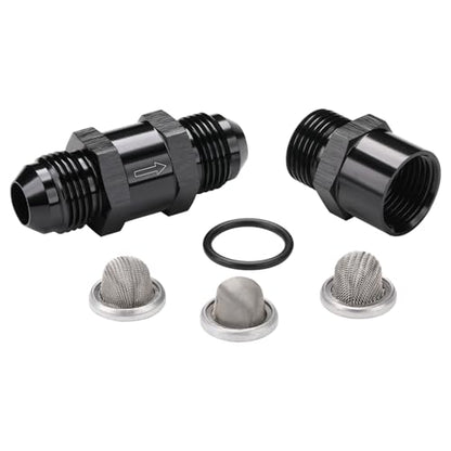 8AN Inline Fuel & Oil Feed Filter Set with 30 80 150 Micron Elements Aluminum Black - size: 8AN
