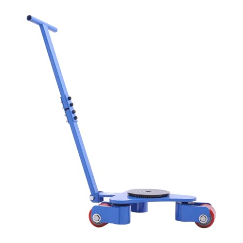 Machinery Mover with Handle, 2T Capacity Heavy-duty Equipment Mover, 4409lbs Load Moving Tool w/ 3 PU 360° Swivel Rollers, Industrial Dolly for Furniture, Logistics Distribution & Transportation, Blue - color: Blue, size: 2T/4409lbs, 1 Handle, 13.23*16.73