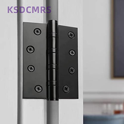 4" Matte Black Heavy Duty Stainless Door Hinges, 2 Pack - color: Matte Black