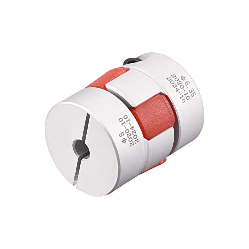 uxcell 5mm to 6.35mm Bore L31xD25 Flexible Coupling Jaw Coupler Shaft Joint for Servo Motor
