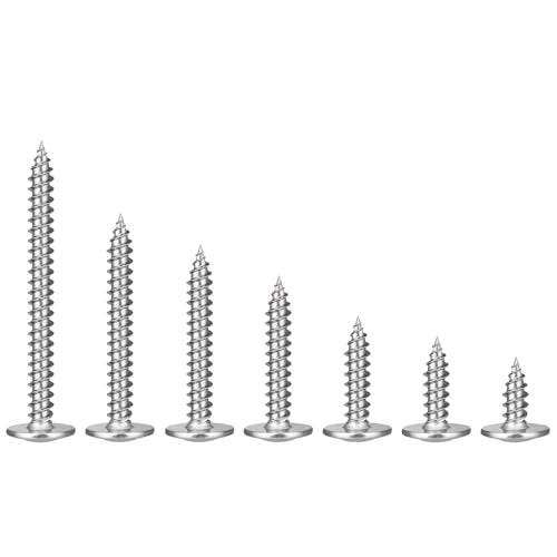 #8 x 1 Inch Wood Screws Phillips Modified Truss Head Stainelss Steel 410 Self Tapping Metal Screws,Silver(0.5Ib,85Pcs) - color: Silver 0.5lb Box, size: 8 x 1"