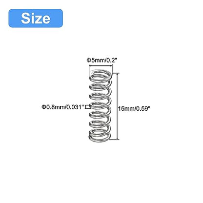 uxcell 5Pcs Compression Spring 304 Stainless Steel 5mmOD,0.8mmWD,15mmFL - size: 0.8mmx5mmx15mm